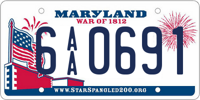 MD license plate 6AA0691