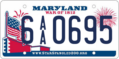 MD license plate 6AA0695