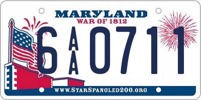 MD license plate 6AA0711