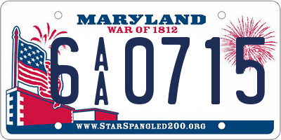 MD license plate 6AA0715