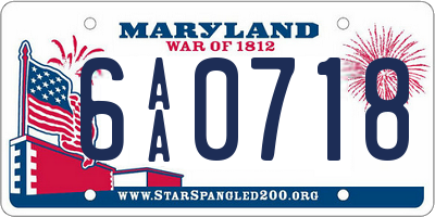 MD license plate 6AA0718