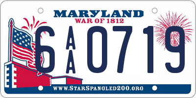 MD license plate 6AA0719