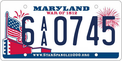 MD license plate 6AA0745