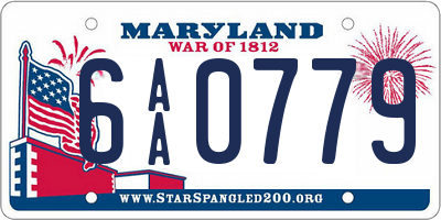 MD license plate 6AA0779