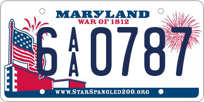 MD license plate 6AA0787