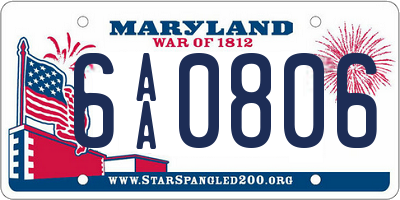 MD license plate 6AA0806