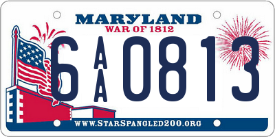 MD license plate 6AA0813