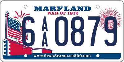 MD license plate 6AA0879