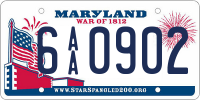 MD license plate 6AA0902