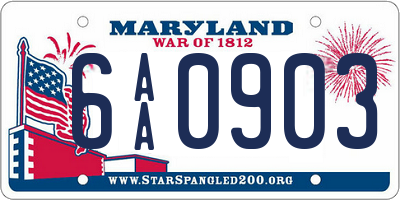 MD license plate 6AA0903