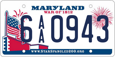 MD license plate 6AA0943