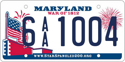 MD license plate 6AA1004