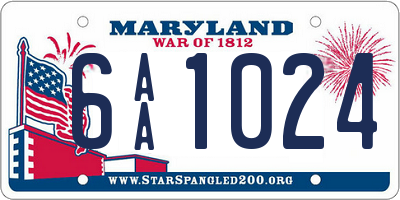 MD license plate 6AA1024