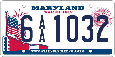 MD license plate 6AA1032