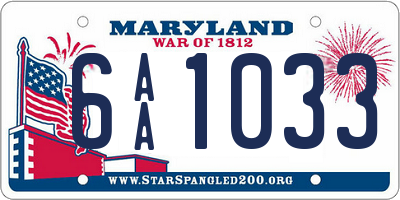 MD license plate 6AA1033