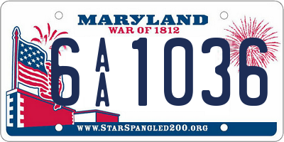 MD license plate 6AA1036