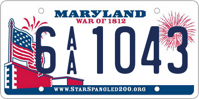 MD license plate 6AA1043