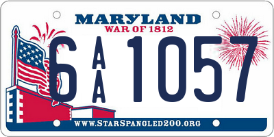 MD license plate 6AA1057