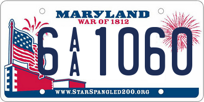 MD license plate 6AA1060