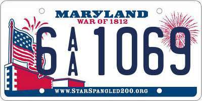 MD license plate 6AA1069