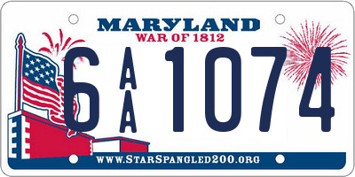 MD license plate 6AA1074