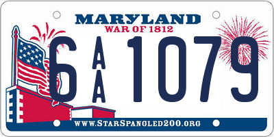 MD license plate 6AA1079