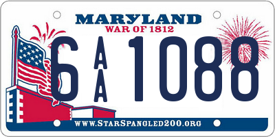 MD license plate 6AA1088