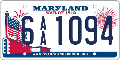 MD license plate 6AA1094