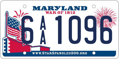 MD license plate 6AA1096