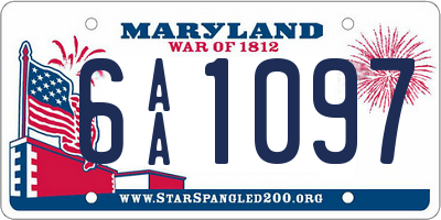 MD license plate 6AA1097