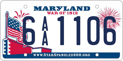 MD license plate 6AA1106