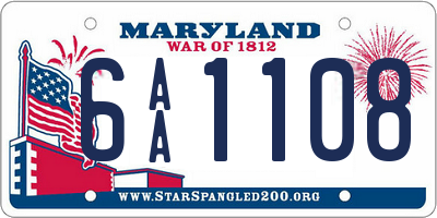 MD license plate 6AA1108