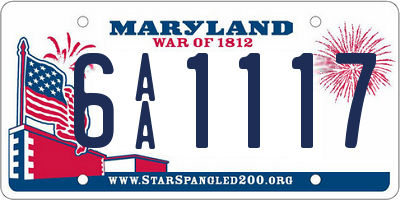 MD license plate 6AA1117