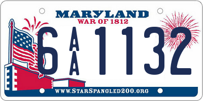 MD license plate 6AA1132