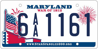 MD license plate 6AA1161