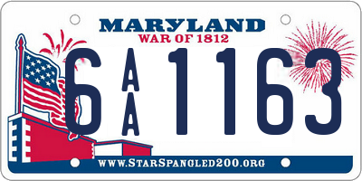 MD license plate 6AA1163