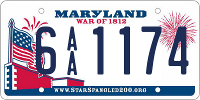 MD license plate 6AA1174