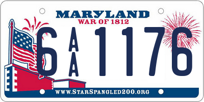 MD license plate 6AA1176