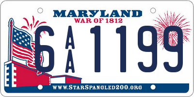 MD license plate 6AA1199