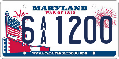 MD license plate 6AA1200