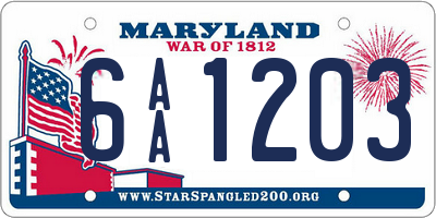 MD license plate 6AA1203