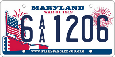 MD license plate 6AA1206