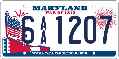 MD license plate 6AA1207