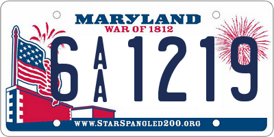 MD license plate 6AA1219