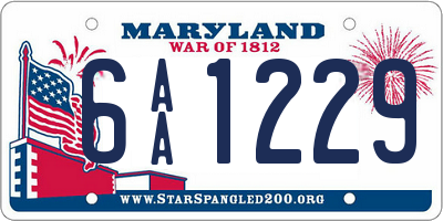 MD license plate 6AA1229