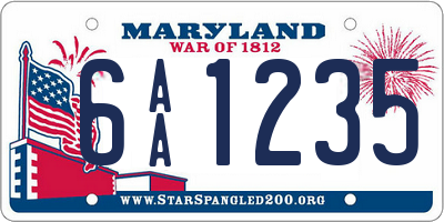 MD license plate 6AA1235