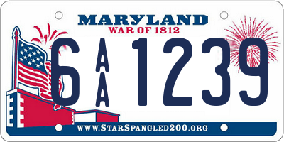 MD license plate 6AA1239