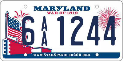 MD license plate 6AA1244