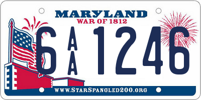 MD license plate 6AA1246