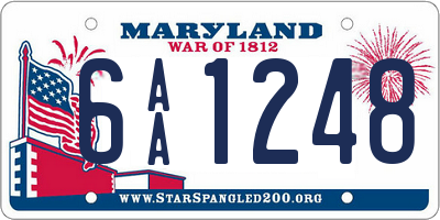 MD license plate 6AA1248